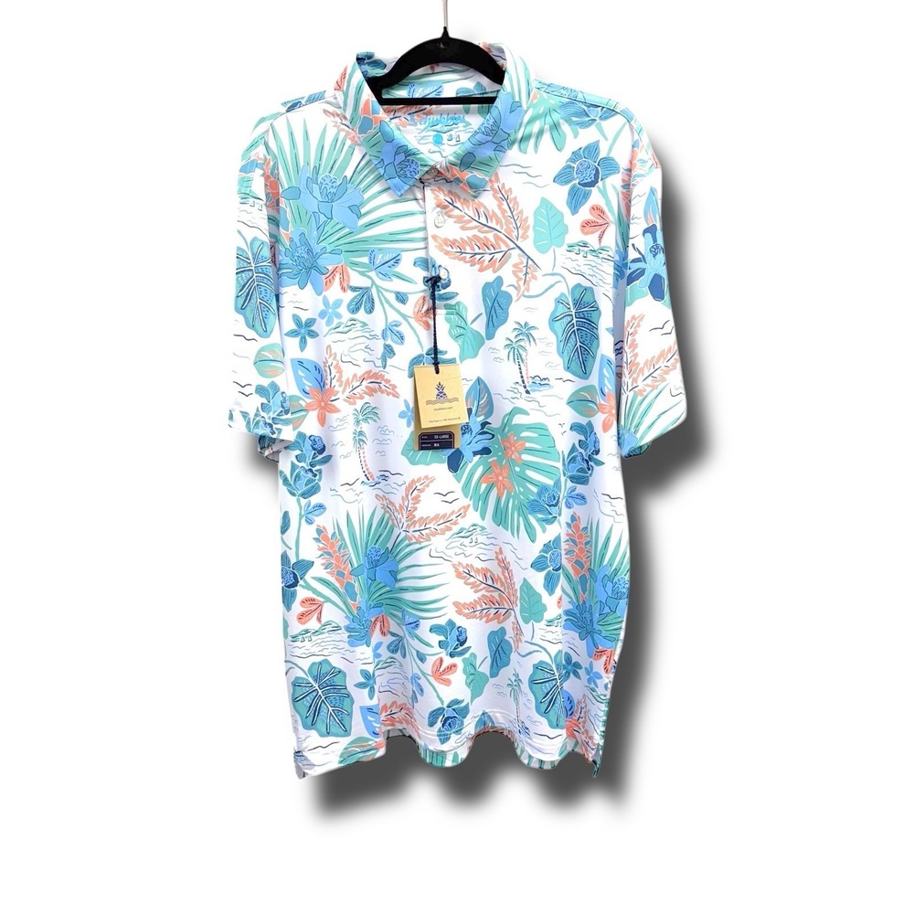 Chubbies Men's XXL Brush And Shrub 3 Button Short Sleeve Performance Polo‎ NWT